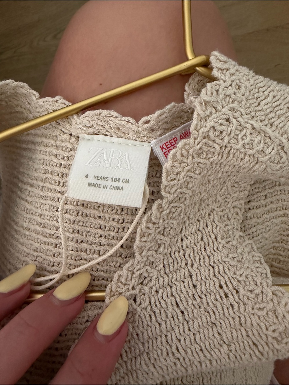 NWT zara kids cream crocheted scallop detail tank top - Picture 4 of 5